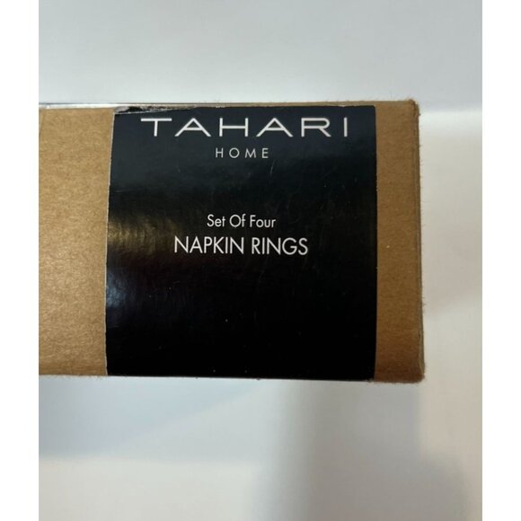 Set Of 8 Tahari Acrylic Peach Pink Tortoise Pattern Napkin Rings All Occasions - Picture 5 of 6